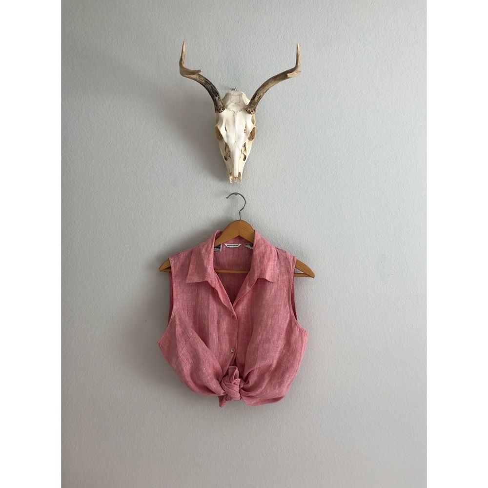 Vintage Button Down Linen Top